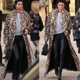 Casaco de pele de leopardo Mulheres outono inverno grosso quente coelho jaquetas de pelúcia plus size feminino com capuz tops longos casacos faux y1015