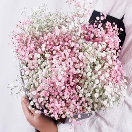 Dried Preserved Flowers Natural Fresh Gypsophila Paniculata Baby's Breath Flower Bouquets Gift for Wedding Decoration Home Decor Y0728
