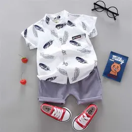Pojke kläder Casual Baby Girl's Summer Clothes Set Sport Shirt + Shorts Passar Bomull Produkter Barnkläder 211025