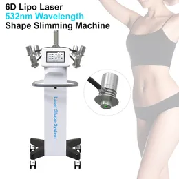 6D minceur machine lipolaser culotte de cheval lipo laser abdomen 635nm 532nm green color and red color lazer slimming machines