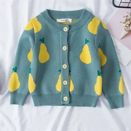 Neonate Giacca Maglioni Corea Abbigliamento per bambini Primavera Autunno Cotone Bambini Cappotti in maglia Maglione moda Ragazzi Cappotto cardigan 211204