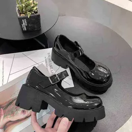 Klänning skor chaussures lolita en cuir pu hälla femmes uniformes jk jolies chaussures sexig rétro de stil britannique avec maryzhen nouvelle samling 220303