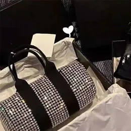 デザイナーチェコホワイトダイヤモンド女性トートハンドバッグ更新ラインストーン旅行ショルダーバッグ
