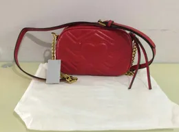 Berömda vågmönster Väskor Kvinnor Marmont Shoulder Bag Fashion Gold Chain Crossbody Handbag Koppling Purve Purse 0899 #