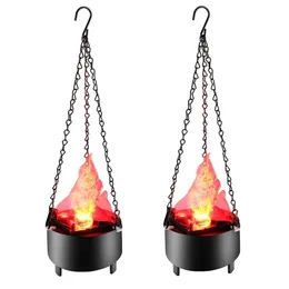 LED Hanging Electric Simulation Flame Lamp Halloween Decoration Bonfire Brazier Lamp 3D Dynamic Christmas Projector Lights 211109