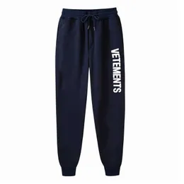 Männer Jogginghose VETEMENTS drucken Jogger Lounge Hosen Taschen Outdoor Wandern Laufen Hosen Streetwear Jogginghose Y0811