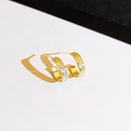 Hoop Huggie Moda Fine 14k Real Gold Okrągłe Kształt Kolczyki Dla Kobiet Wysokiej Jakości Temperament Biżuteria S925 Srebrne Weddings