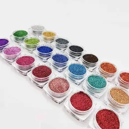 21Pcs/Set Holographic Mix Colors Glitter Set Shining Sugar Chrome Pigment Powder Dust Nail Art Decorations