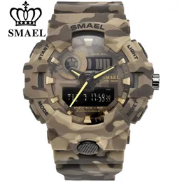 Smael Sport Watch Militär Klockor Män Armé Digital Writwatch LED 50m Vattentät Mäns Klocka Presentkolcks