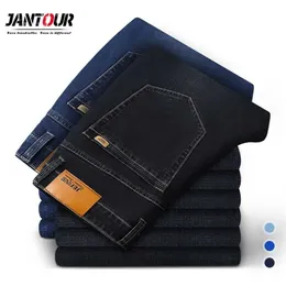 Bawełniane dżinsy Dżinsy Dżinsy Spodnie Klasyczne Kombinezony Odzież Proste Spodnie dla Mężczyzn Czarny Oversize Duży rozmiar 35 40 42 44 211111 \ t