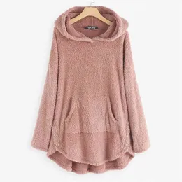 Winter Women Bluza Bluzy Damskie Panie Kapturem Love Solid Color Casual Sweters Długim Rękawem Dziewczyna 210803