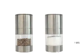 Newstainless Steel Manual Salt Pepper Mill Grinder Przenośny Młyn Kuchenny Muller Home Narzędzie Kuchnia Spice Sos Młyn Młyn Piepnia EWD6878