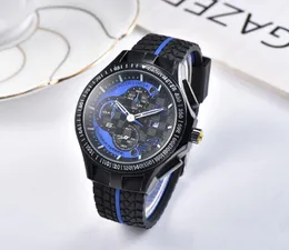 Słynny design Mężczyźni Duży Zegarek Złoto Silver Stainless Quality Male Zegarek Kwarcowy Dorywczo Moda Sport Mężczyzna Silikonowy Pasek