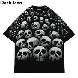 Esqueleto cheio de t-shirt masculina infantil de manga curta streetwear hop hop t-shirt vestuário homem 210603