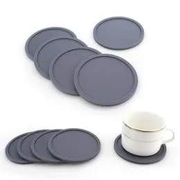 Kolorowe okrągłe silikonowe Coaster Coffee Holder Wodoodporna odporna na ciepło kubek mata zagęścić poduszka podkładka podkładka podkładka stołowa maty butelkowe fy5198 0315