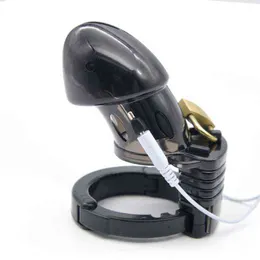 NXY CHASTITY DISPOSITIVO Electro Choque masculino Chastity Device Gaiola de galo com anel de punho ajustável adulto cinto uretra brinquedos sexuais 1126