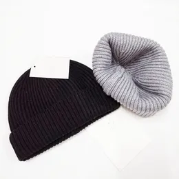 inverno uomo moda berretto lavorato a maglia core-spun beanie donna autunno caldo cappello solido regalo di Natale uomo casual sport ricamato Skull Ca ps cappelli unisex berretti grigi 5COLORI