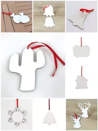 sublimation mdf christmas ornaments decorations round square snow shape decorations hot transfer printing blank xmas consumable new styles DH8867