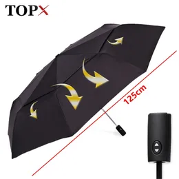 125cm grande qualidade automática dupla camada chuva mulheres 3 vezes à prova de vento grande guarda-chuva ao ar livre homens mulher paraguas parasol 210320