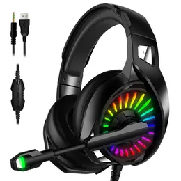 Lysande spelhörlurar 4D Stereo RGB Marquee Headset med mikrofon för PS4 Xbox One / Laptop / Dator Tablet Gamer Earphones Light Up A20