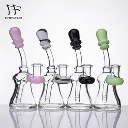 Smoking Glass Water Pipe 6.6 Inch with Free Bowl US Color on Mouthpiece Banger Hanger Bubbler Oil Dab Rig Heady Bongs Perc Bong
