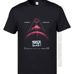 Soviet Sputnik Spazio satellitare artificiale T-shirt Padre Tee Shirts Più Nuovo tessuto in cotone 100% uomo Top T-shirt personalizzata 210324