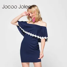 Jocoo Jolee été femmes Sexy robes de mode volants droits Mini papillon manches Slash cou S-XL taille robe Vestidos 210619