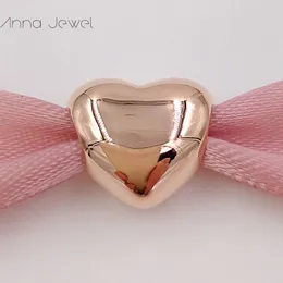 Nessun colore sbiadisce Solido oro rosa Grande cuore Pandora Charms per bracciali Gioielli fai da te Creazione di perline sfuse Gioielli in argento all'ingrosso 780137