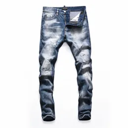 DSQ Phantom Turtle Men Men's Jeans Mens Italian Designer Jeans Skinny ممزق Guy Guy Coreal Hole Fashion Mass