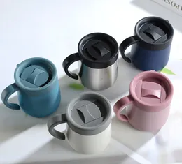 Den senaste 10oz rostfritt stål kaffekopp med handtag, mugg, tumlare termos, en mängd olika färger och stilar att välja mellan, stöd för anpassade logotyper