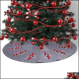 Decorations Festive Home & Garden Ornament Non Woven Grey Christmas Tree Skirt Xmas Decoration Round Carpet Floor Rug Party Supplies Dbc Dro