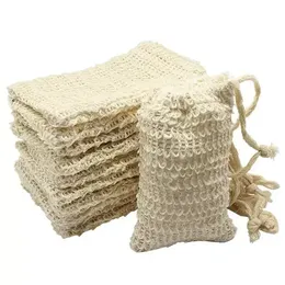 Natural Sisal Soap Bag Exfoliating Soap Saver Pouch Holder WHT0228