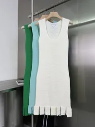 525 2021 Pist elbise bahar yaz elbisesi yeşil mürettebat yeni marka aynı stil imparatorluk kolsuz kadın elbise kint moda yüksek kalite