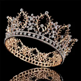 Bridal Tiara Crown Queen King Diadem Hår Ornament Smycken För Kvinnor Brud Bröllop Tiaror och Kronor Huvud Tillbehör X0625