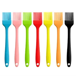 Pastry Baking BBQ Grill Brush Candy Color Silicone Brushes Cake Bread Butter Oil Cream Heatproof Cooking Basting Tools CGY164
