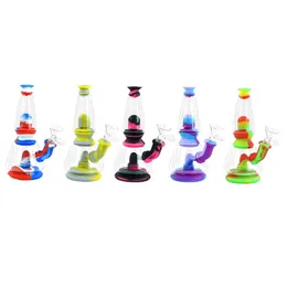 Hookahs 7.2 '' fumantes de água de água cachimbo de silicone bong com tigela de vidro resistente a calor Tabaco Dab Rig