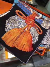 Luxo Moda Moda Material de Seda Scarf Shawl Cobertor Signage Grande Tamanho Quadrado Cavalo Carro e Ropepattern Christmas Presentes