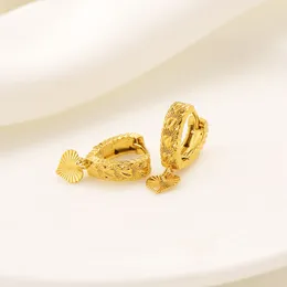 22k Fin Solid 18ct THAI BAHT G/F Guld örhängen drop Dangle Ljuskrona Kärlek Trendigt mode smycken häng Hjärta Mellan Arracadas oro laminado