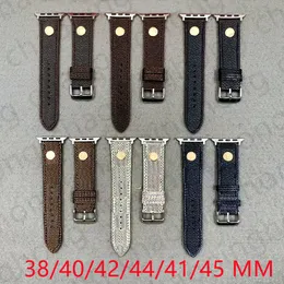 Top Designer Luxury Strap Gift Watchbands for Apple Watch Band 42mm 41mm 45mm 44mm iwatch 1 2 3 4 5 6 7 bands Leather Bracelet Fashion Wristband Rivet Stripes watchband