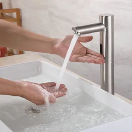 Bleifrei 304 Edelstahl Touch Free Infrarot-Wasserhahn Hygiener elektronischer Sensor Wasserhahn Wassereinsparung Badezimmersensor