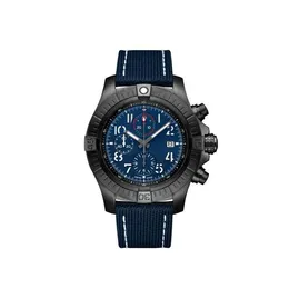 New Super Avenger II 1884 Mens Watches Quartz 크로노 그래프 스테인레스 스틸 브레이슬릿 Sapphire Glass Black Blue Sport274L