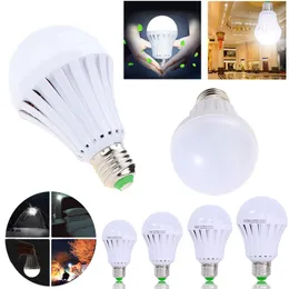 LED Smart Bulb E27 9W LED-lampor Nödljus 85-265V Uppladdningsbart Batteribelysningslampa för utomhuslampor BOMBILLAS SOUND MOTION SENSOR Automatiska lampor