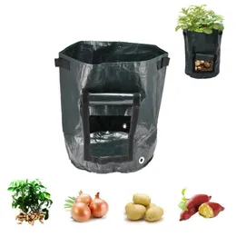 Planters & Pots 4Pcs/lot Potato Bags Cultivation Planting Garden Grow Fabric Eco-friendly Ventilate Growing Home Tool