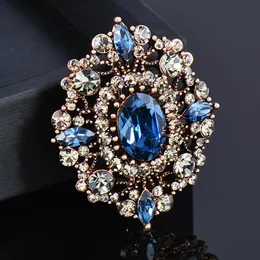 Pins, Brooches KIOOZOL Luxury Rhinestone Flower Brooch Micro Inlaid CZ For Women Vintage Jewelry Accessories Gifts 2021 Trend 144 KO2