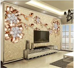Benutzerdefinierte foto wallpapers 3d strombilder tapete moderne europäische stil schmuck blume fernseher hintergrund wand papier für wohnzimmer dekoration