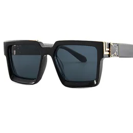 2023 Винтажные негабаритные квадратные солнцезащитные очки мужчины роскошные бренд черный большой рам