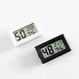 200pcs Mini Digital LCD Display Thermometer Thermo Hygrometer Humidity Temperature Meter Refrigerator Indoor Home Icebox Black White