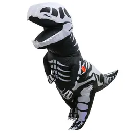 キッズテンズ巨大スケルトン膨脹可能な恐竜衣装T-REX爆発ファンシードレスQ0910