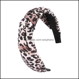 Altri gioielli per capelli Fascia con stampa leopardata per donna Fasce con nodo a bordo largo Tessuto retrò Floreale Adt Fascia per capelli Copricapo Aessories Gwe11432 Drop