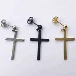 1PCS Fashion Women Men Black Punk Cross Cross Chrząstka kropla kropla Kolczyka Hipster Osobowość uliczna Kolczyki Rock Biżuteria G220312